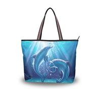HMZXZ RXYY Ocean Dolphin Print Handbags and Purse for Women Tote Bag Large Capacity Top Handle Shopper Shoulder Bag