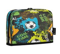 HMZXZ Standing Pencil Case Abstract Fooball Pattern, Large Capacity Pen Bag for Boys Girls Multi-Layer Pen Pouch Pencil Holder Stationery Organizer Sport Textile for School Office