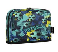 HMZXZ Standing Pencil Case Abstract Football Pattern, Large Capacity Pen Bag for Boys Girls Multi-Layer Pen Pouch Pencil Holder Stationery Organizer Soccer Ball for School Office