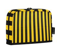 HMZXZ Standing Pencil Case Black Yellow Stripes Pattern, Large Capacity Pen Bag for Boys Girls Multi-Layer Pen Pouch Pencil Holder Stationery Organizer Vertical Stripes for School Office