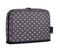 HMZXZ Standing Pencil Case Blue Polka Dot Pattern, Large Capacity Pen Bag for Boys Girls Multi-Layer Pen Pouch Pencil Holder Stationery Organizer Dots for School Office