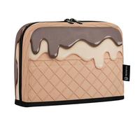 HMZXZ Standing Pencil Case Chocolate Vanilla Ice Cream, Large Capacity Pen Bag for Boys Girls Multi-Layer Pen Pouch Pencil Holder Stationery Organizer Cream for School Office