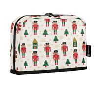 HMZXZ Standing Pencil Case Christmas Nutcracker, Large Capacity Pen Bag for Boys Girls Multi-Layer Pen Pouch Pencil Holder Stationery Organizer Xmas Tree for School Office