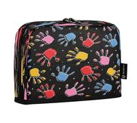 HMZXZ Standing Pencil Case Color Hand Doodle Pattern, Large Capacity Pen Bag for Boys Girls Multi-Layer Pen Pouch Pencil Holder Stationery Organizer Painting for School Office