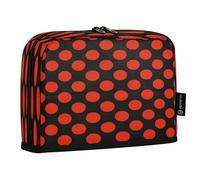 HMZXZ Standing Pencil Case Colorful Polka Dots, Large Capacity Pen Bag for Boys Girls Multi-Layer Pen Pouch Pencil Holder Stationery Organizer Red Dots for School Office