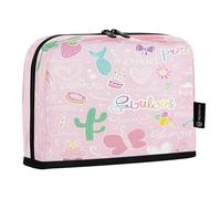 HMZXZ Standing Pencil Case Cute Butterfly Cactus, Large Capacity Pen Bag for Boys Girls Multi-Layer Pen Pouch Pencil Holder Stationery Organizer Fish Flower for School Office