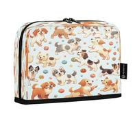 HMZXZ Standing Pencil Case Dogs Cute, Large Capacity Pen Bag for Boys Girls Multi-Layer Pen Pouch Pencil Holder Stationery Organizer Doggy Cartoon for School Office