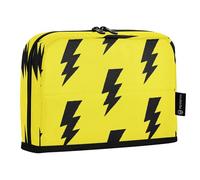 HMZXZ Standing Pencil Case Flash Lightning Bolt, Large Capacity Pen Bag for Boys Girls Multi-Layer Pen Pouch Pencil Holder Stationery Organizer Yellow for School Office