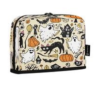 HMZXZ Standing Pencil Case Halloween Magic Doodle Pattern, Large Capacity Pen Bag for Boys Girls Multi-Layer Pen Pouch Pencil Holder Stationery Organizer Pumpkin for School Office