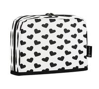 HMZXZ Standing Pencil Case Hearts Patterns Set, Large Capacity Pen Bag for Boys Girls Multi-Layer Pen Pouch Pencil Holder Stationery Organizer Valentine's Day for School Office