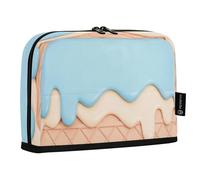 HMZXZ Standing Pencil Case Ice Cream Cookies, Large Capacity Pen Bag for Boys Girls Multi-Layer Pen Pouch Pencil Holder Stationery Organizer Mint and Vanilla for School Office