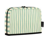 HMZXZ Standing Pencil Case Light Beige Green Wavy, Large Capacity Pen Bag for Boys Girls Multi-Layer Pen Pouch Pencil Holder Stationery Organizer Vertical Stripes for School Office