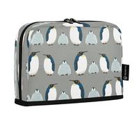 HMZXZ Standing Pencil Case Penguin Seamless Pattern, Large Capacity Pen Bag for Boys Girls Multi-Layer Pen Pouch Pencil Holder Stationery Organizer for School Office