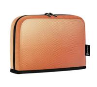 HMZXZ Standing Pencil Case Red Faux Leather, Large Capacity Pen Bag for Boys Girls Multi-Layer Pen Pouch Pencil Holder Stationery Organizer Orange Light Shining for School Office