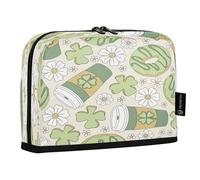 HMZXZ Standing Pencil Case Retro St Patrick, Large Capacity Pen Bag for Boys Girls Multi-Layer Pen Pouch Pencil Holder Stationery Organizer Green Snack for School Office
