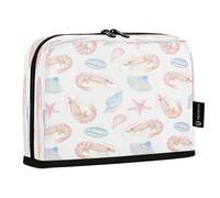 HMZXZ Standing Pencil Case Shrimp Shells Starfish, Large Capacity Pen Bag for Boys Girls Multi-Layer Pen Pouch Pencil Holder Stationery Organizer Ocean Animal for School Office