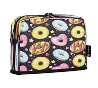 HMZXZ Standing Pencil Case Space Colorful Donuts, Large Capacity Pen Bag for Boys Girls Multi-Layer Pen Pouch Pencil Holder Stationery Organizer Watercolor Star for School Office