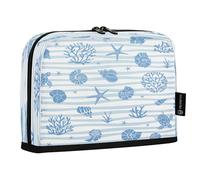 HMZXZ Standing Pencil Case Starfish Sea Turtles, Large Capacity Pen Bag for Boys Girls Multi-Layer Pen Pouch Pencil Holder Stationery Organizer Ocean Corals for School Office