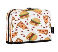 HMZXZ Standing Pencil Case Watercolor Hamburger Pizza, Large Capacity Pen Bag for Boys Girls Multi-Layer Pen Pouch Pencil Holder Stationery Organizer Dots for School Office
