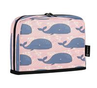 HMZXZ Standing Pencil Case Whales Blue, Large Capacity Pen Bag for Boys Girls Multi-Layer Pen Pouch Pencil Holder Stationery Organizer Ocean for School Office
