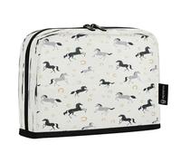 HMZXZ Standing Pencil Case Wild Horses Pattern, Large Capacity Pen Bag for Boys Girls Multi-Layer Pen Pouch Pencil Holder Stationery Organizer Animal for School Office