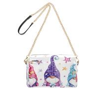 HMZXZ Watercolor Magic Gnomes Stars Crossbody Bags for Women Leather Purses Small Shoulder Handbags Shoulder Strap Christmas