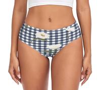 HMZXZ Womens Underwear Summer Daisy Check Briefs Bikini Hipster Panties for Women Girls Buffalo Floral Multi