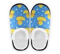 HMZXZ Yellow Duck Bubble Slippers for Women Men Kids, Womens House Slippers Socks Indoor Slipper Coral Fleece House Shoes Bedroom