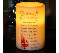 HN HAIINAA Flameless Memorial Candle, Christmas in Heaven Real Wax LED Light with Timer Sympathy Gift for Loss of Loved One Memorial Gifts for Loss of Mother Father Remembrance Gifts (6" x 4")