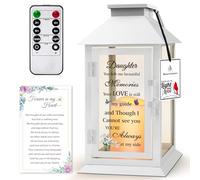 HN HAIINAA Memorial Lantern for Loss of Daughter, Sympathy Gift, LED Candle, Clear, Tabletop Mount, Not Water Resistant