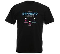 HN Print This Grandad Belongs to...Customisable t-Shirt. Perfect for Father's Day, Birthday, Christmas or a Gift. Black