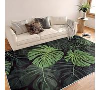 HNBFKD Dark Green Leaves Pattern Living Room Carpets Sofa Table Rugs Floor Mat Decor Rug for Bedroom, Corridor And Baby Crawling Mat - 90x130cm/35x51inch