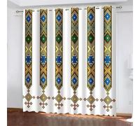 HNBFKD Digital Printing Eritrean and Ethiopian Design Culture Saba Telet Popular Window Curtain for Bedroom Living Room Home Decor 240(W) x(H) 240cmx2pcs