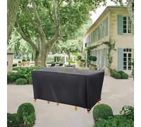 HNBFKD Garden Furniture Covers Waterproof 135x125x93cm/LxWxH Rectangular Heavy Duty 420D Oxford Fabric Windproof Outdoor Table, Rattan & Patio Square Garden Furniture Covers Black