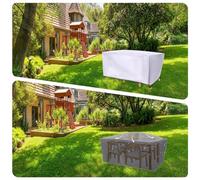 HNBFKD Garden Furniture Covers Waterproof 160x150x100cm/LxWxH Rectangular Heavy Duty 420D Oxford Fabric Windproof Anti-UV Multi-Size Garden Outdoor Patio Furniture Cover for Chair and Table Silver