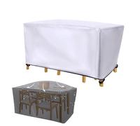 HNBFKD Garden Furniture Covers Waterproof 165x130x105cm/LxWxH Patio Furniture Cover Rectangular Outdoor Garden Heavy Duty 420D Oxford Fabric Waterproof Outdoor Table Cover Silver