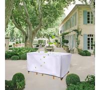 HNBFKD Garden Furniture Covers Waterproof 165x155x85cm/LxWxH Rectangular Heavy Duty 420D Oxford Fabric Windproof Outdoor Table, Rattan & Patio Square Garden Furniture Covers Silver