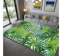 HNBFKD Green Tropical Rainforest Leaves Area Rug Plant Flannel Carpet Palm Leaf Mat for Living Room Sofa Table Large Area Rugs - 60x100cm/24x39inch