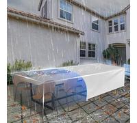 HNBFKD Large Garden Furniture Covers Waterproof 270x200x82cm/LxWxH Rectangular 420D Oxford Anti-UV Rattan Outdoor Furniture Garden Table Covers for Sofa Couch Dining Table Swivel Chairs Silver
