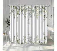 HNBFKD Modern Botanical Leaf Shower Curtain - Green Foliage Bathroom Window Panel Divider, Machine-Washable Fabric Bath Curt 180x215cm/(WxH)