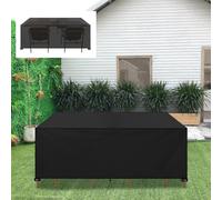 HNBFKD Patio Furniture Covers 80x80x45cm/LxWxH Waterproof And Windproof Outdoor Garden Table And Chair Cover 420D Patio Dustproof, Anti-UV Rainproof, Adjustable Elastic Band - 4 Buckles Black