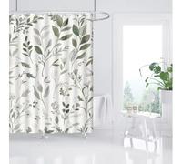 HNBFKD Single Nordic Green Leaf Digital Print Shower Curtain - Waterproof, for Bathroom Decor & Toilet Partition with Hooks 85x210cm/(WxH)