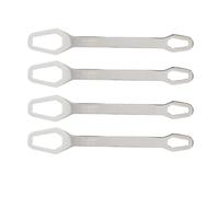 HNBGNNMRO Double Ended Self Tightening Wrench, Universal Adjustable Spanner Set, 60HRC High Hardness Steel Forged, 8 to 22mm Multifunctional Wrench with Anti - Slip Teeth, for Home Repair, C (Silver)