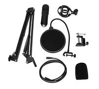 HNBGNNMRO USB Microphone Set, Professional Game Microphone Kit with Bracket and Pop Filter, Super Cardioid Condenser Mic for Computer, Home Studio, Broadcasting Room, Plug and Play