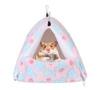 HNBGNNMRO Winter Small Pet Keep Warm Nest Hammock, Hamster Squirrel Sugar Glider Guinea Pig Warm Bed, Soft Flannel Velveteen with High Elastic Sponge, Detachable Pet Nest for Cage, Cozy Slee
