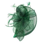 HNBQMX Fascinator Hat 20s Pillbox Hat Cocktail Tea Party Hat Kentucky Derby Wedding Headwear for Women, J-Green, M