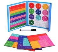 HNBTX Fractions Resources for Children,Magnetic Fraction Book,Magnetic Fractions,Magnetic Fraction Puzzle,Math Toy Fractions,Math Manipulatives for Elementary School,Fraction Game for Children Age 3+