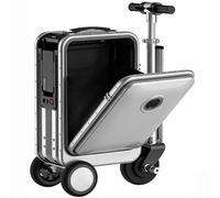 HNBYLMM 20 L Electric SuitcaseㅣSmart LuggageㅣPortable Rideable SuitcasesㅣLoad 110 KGㅣ3 Speed AdjustmentㅣOne-Button Telescopic Removable BatteryㅣForward/ReverseㅣUSB & TSA Lock Silver-A