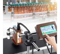 HNBYLMM Automatic Inkjet Coding Machine for Production Line, 12.7mm/25.4mm Industrial Inkjet Printer, Supports 24 Languages, for QR Code/Barcode/Label/Image/Date,25.4mm