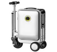 HNBYLMM Electric Suitcase, 20L Electric Rideable Luggage with Telescopic Handle/3-Speed Adjustment/Reverse/Removable Battery/External Charging Port/Load 110KG/8-10 KM, for Travel Silver-B